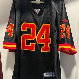Rare Chiefs Reebok Black and Red Men's Jersey #24 Brandon Flowers